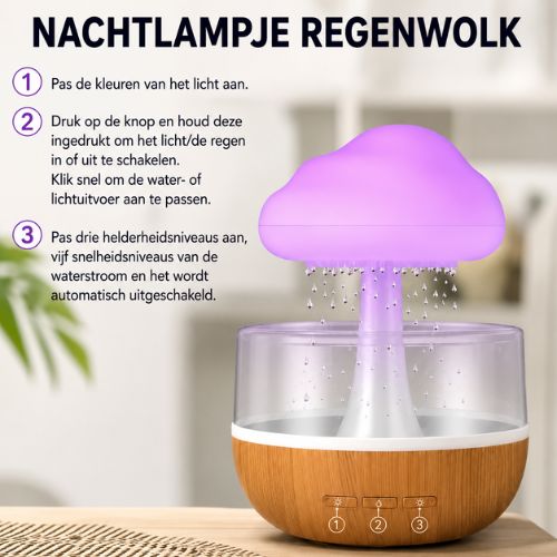 Regenwolk Luchtbevochtiger met LED-verlichting