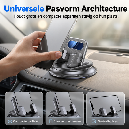 🔥360° Telefoonhouder voor in de Auto 🏆 – Rotsvaste Zuignap, Geschikt voor Alle Smartphones 🔄