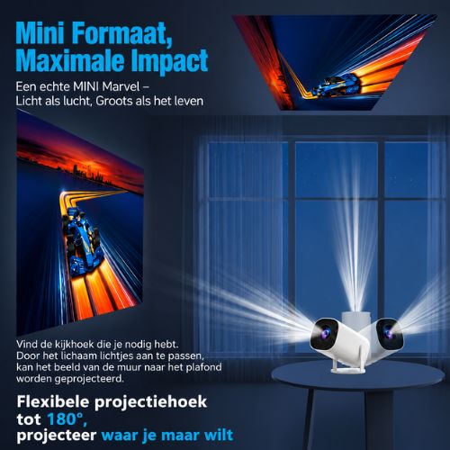 Draagbare Mini Projector WiFi 6 Full HD 4K