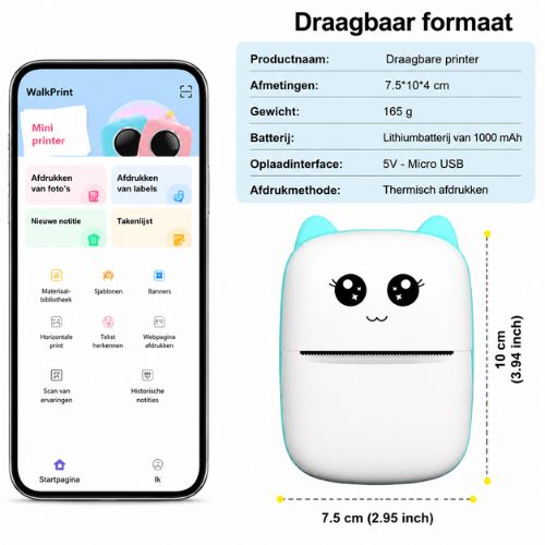 Draadloze Draagbare Mini Thermische Printer