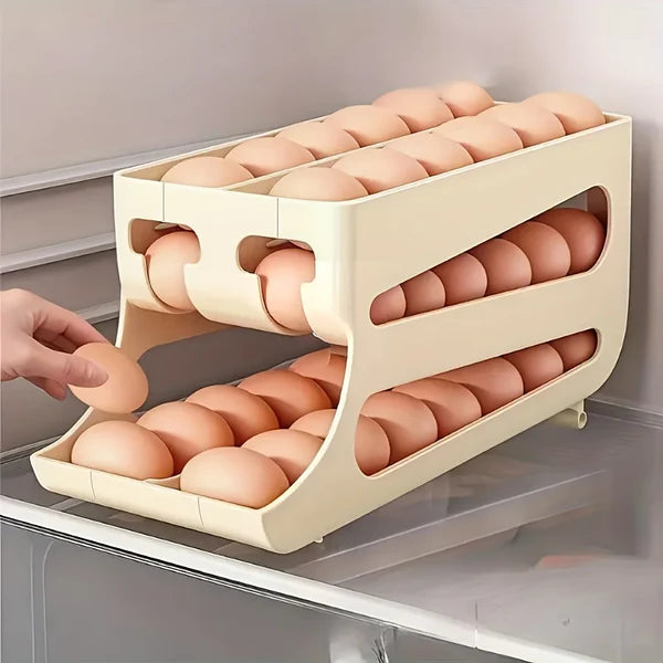 Eierorganizer voor de Koelkast met Automatische Rotatie