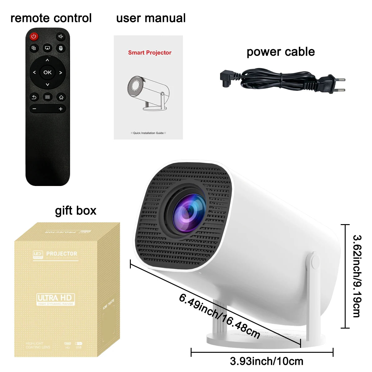 Draagbare Mini Projector WiFi 6 Full HD 4K
